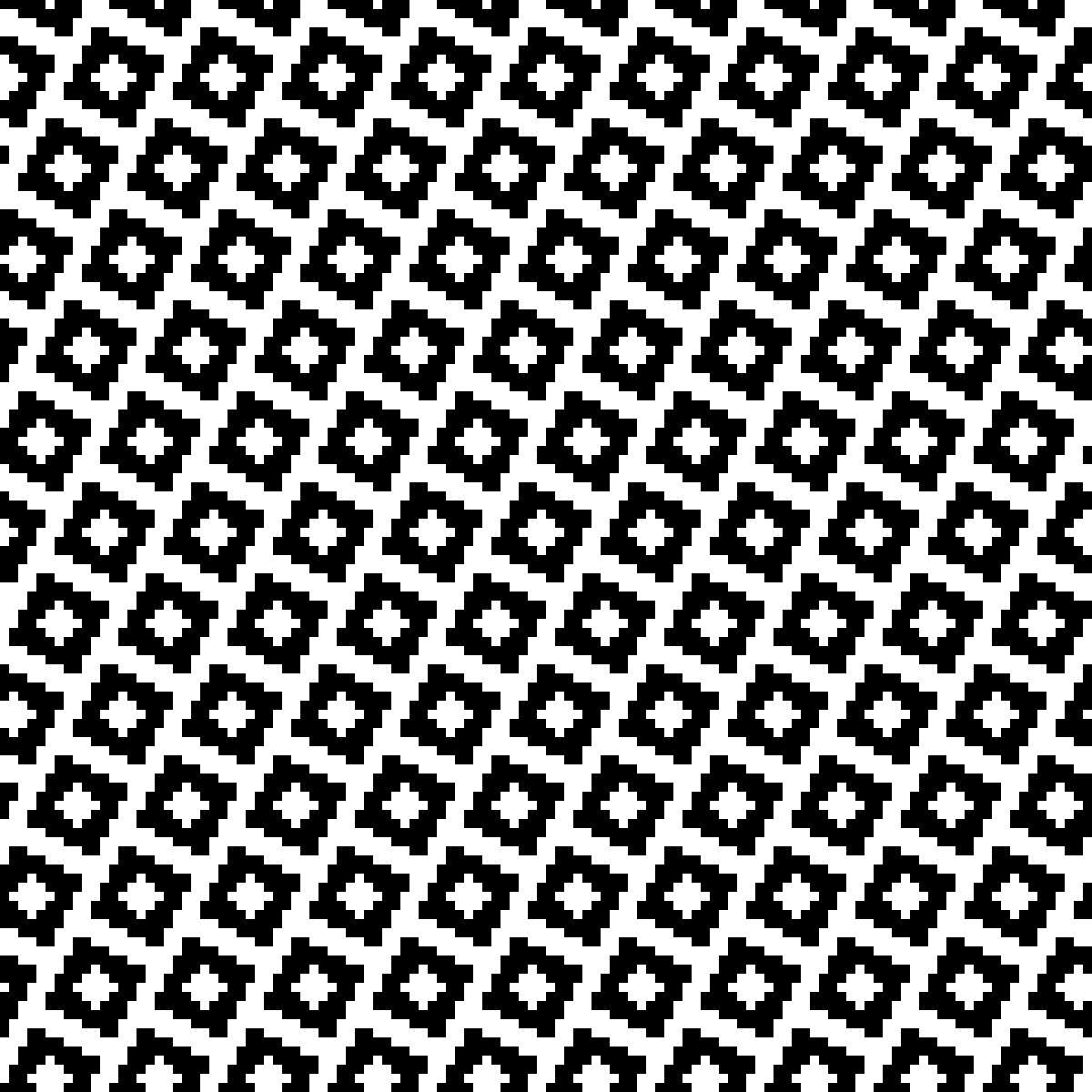 black and white pixels creating a shifted grid of squares
